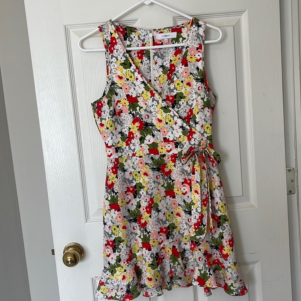 Likely Vera print faux wrap dress-Size 2
